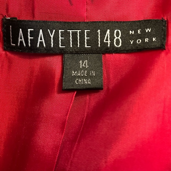 Lafayette 148 New York Sz 14 Silk Linen Blend Three Button - Picture 6 of 8